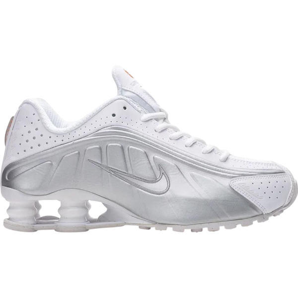 Nike Shox R4 White Bright Crimson Metallic Silver