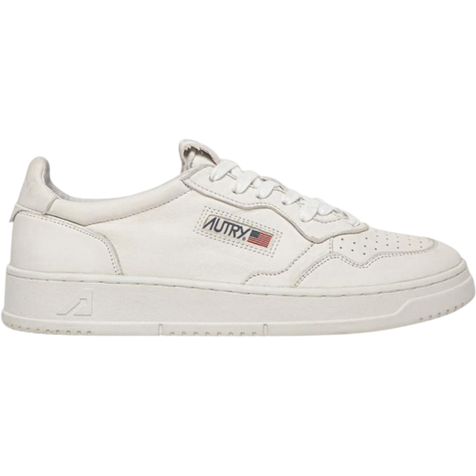 Autry Medalist Low White Super Soft Napa Leather